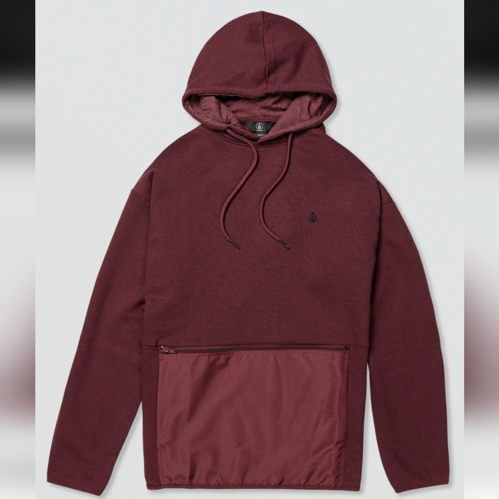 Volcom. Baraga Pullover Fleece Hoodie - Port. Size Medium.